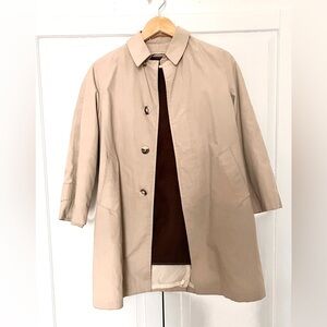 Vintage Sears Boyswear Trench Coat full zip removable Lining Tan Khaki Unisex